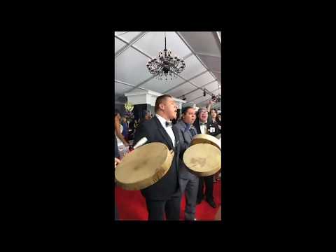 Young Spirit Sing Hand Drum Songs On the Grammy Red Carpet