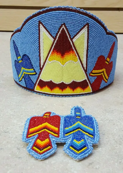 NEW HAND CRAFTED BEADED TIPI WATERBIRD NATIVE AMERICAN INDIAN CROWN AND BARRETTE – eBay Find of the week