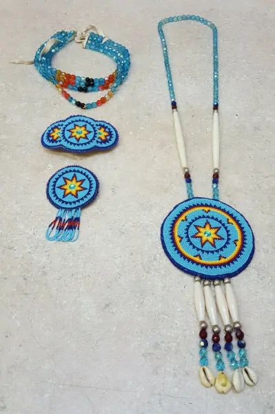 4 PC HAND CRAFTED GLASS CUT BEADED STAR DESIGN NATIVE AMERICAN INDIAN – eBay find of the week DANCE SET!