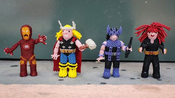 Avengers Character Set by Farlan & Alesia Quetawki-Zuni Native American Beadwork – eBay find of the week