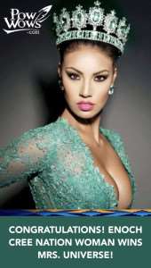 CONGRATULATIONS! ENOCH CREE NATION WOMAN WINS MRS. UNIVERSE