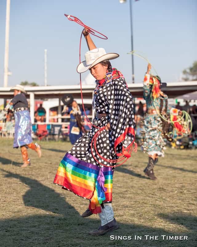 A Cowgirl Dance Special participant, Crow Fair 2016, Crow Agency, Mont. Photo by Adam Sings In The Timber