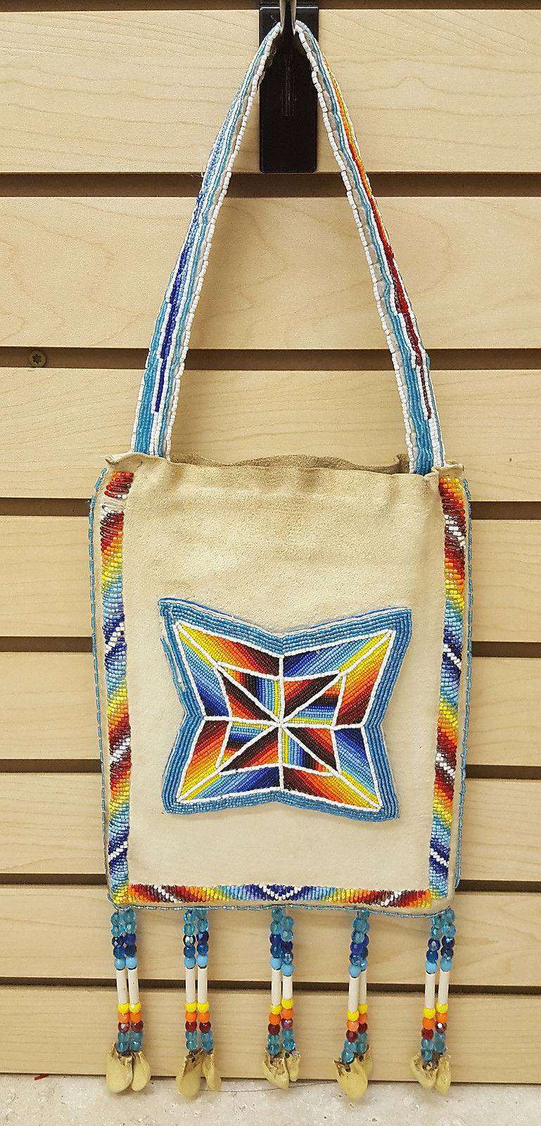 NICE LARGE HAND CRAFTED CUT BEADED NATIVE AMERICAN INDIAN BUCKSKIN PURSE/BAG - eBay Find of the ...
