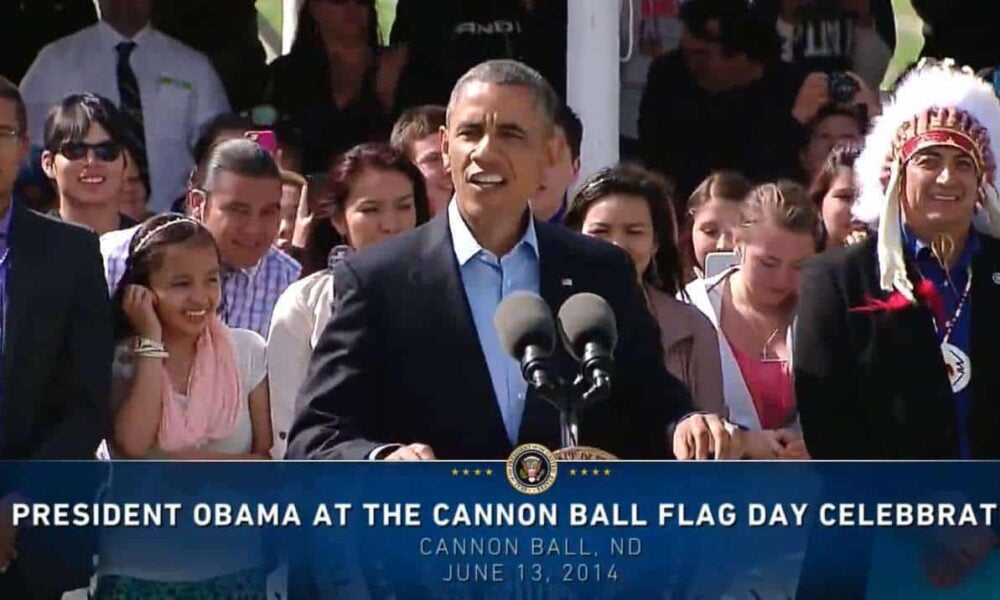 President Obama Speaks at the Cannon Ball Flag Day Celebration