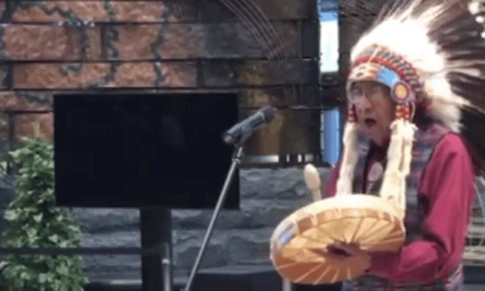 Ralph Zotigh Sings Honor Song for Women Veterans