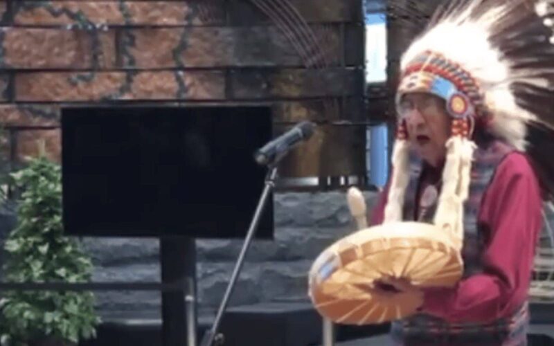 Ralph Zotigh Sings Honor Song for Women Veterans