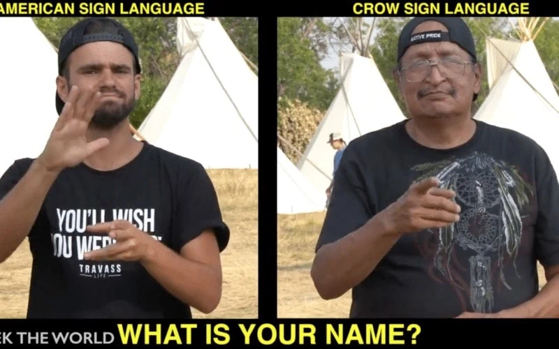 American Sign Language and Crow Sign Language