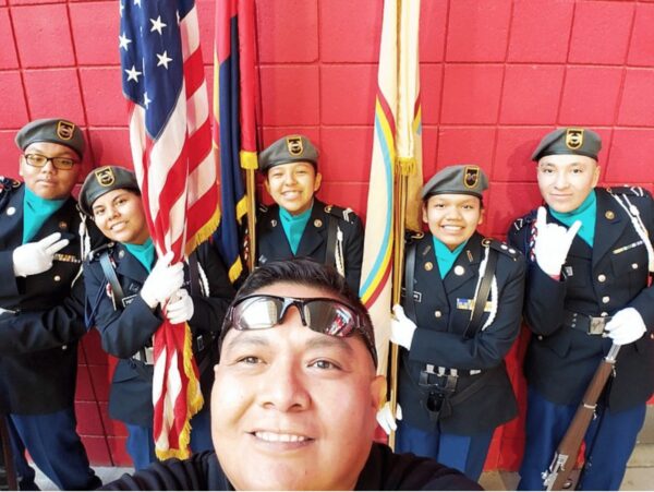 Pinon High School Cadets post colors at Arizona Cardinals game!