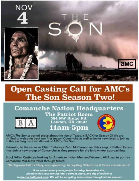 Open Casting Call – AMC’s ‘The Son’ Casting Native Actors for Second Season! Open Casting Call – AMC’s ‘The Son’ Casting Native Actors for Second Season!