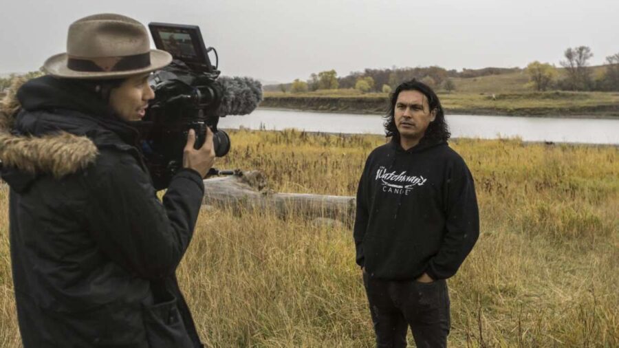 Kyle Bell behind the lens with Adam Beach