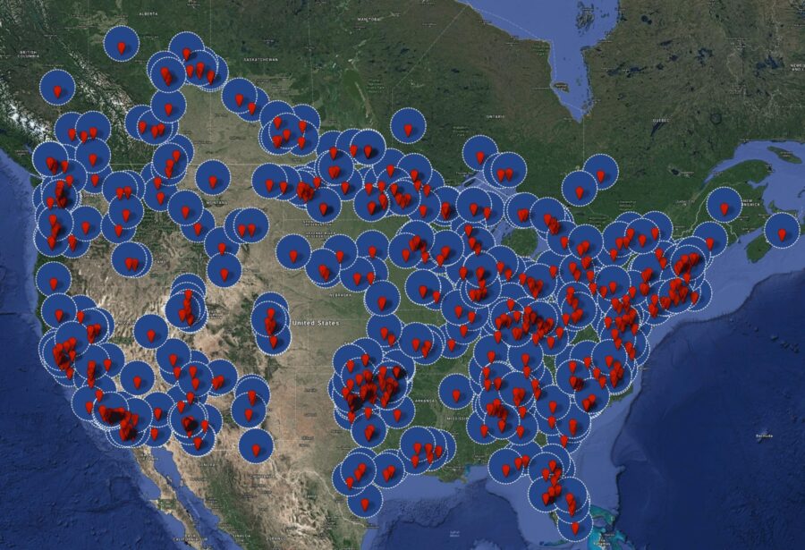 Pow Wows in North America Map